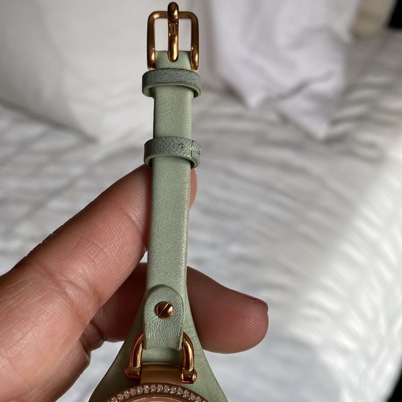 Fossil Georgia ES3467 Women's Mint Leather Analog Dial Quartz Wrist Watch - Picture 3 of 5